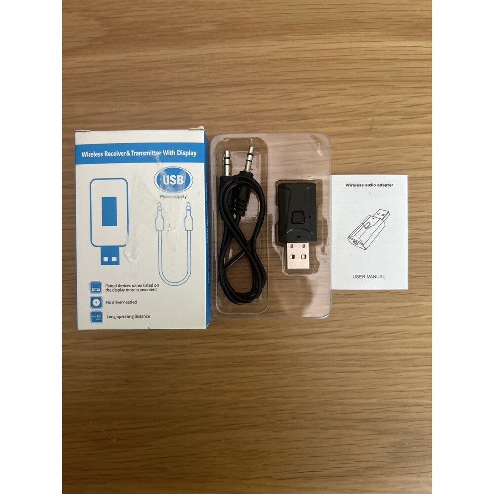 Transmitter Receiver 4 IN 1 Bluetooth 5.0 Wireless Audio 3.5mm USB Aux Adapter